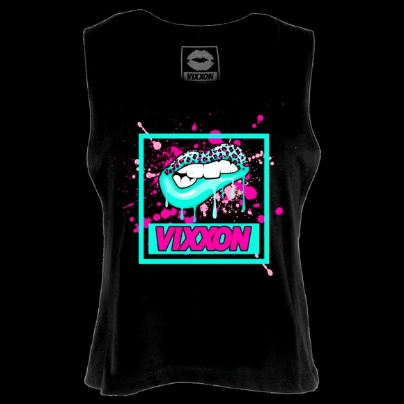 Dixxon Tops - Dixxon New Wave Spray Vixxon Muscle Crop Tee